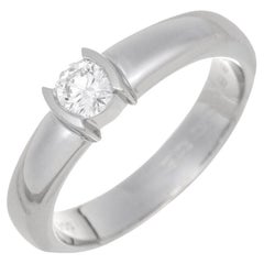 TIFFANY & Co. Etoile Platinum .20ct Solitaire Diamond Engagement Ring 4.75