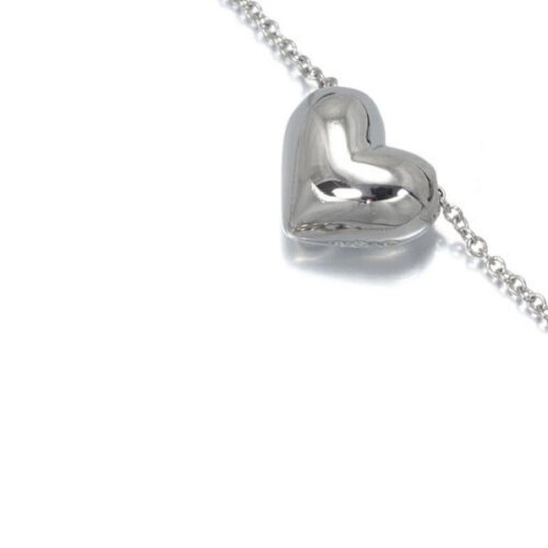 TIFFANY & Co. Collier Etoile Platine 3 diamants avec pendentif en forme de coeur Excellent état - En vente à Los Angeles, CA