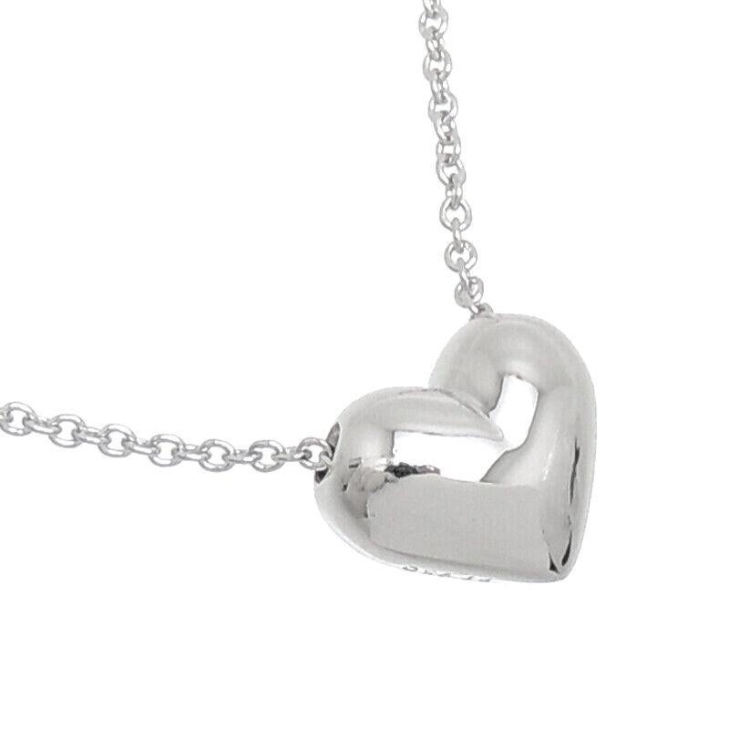 Women's TIFFANY & Co. Etoile Platinum 3 Diamond Heart Pendant Necklace For Sale
