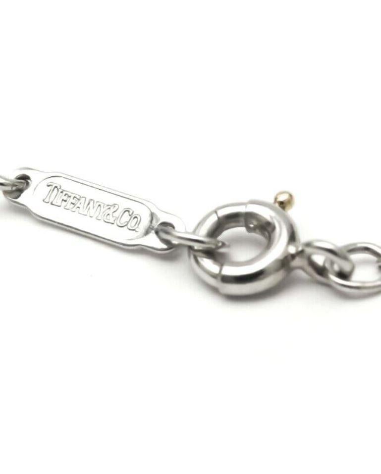 Round Cut TIFFANY & Co. Etoile Platinum 3 Diamond Heart Pendant Necklace For Sale