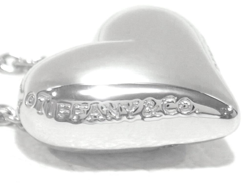 TIFFANY & Co. Etoile Platinum 5 Diamond Heart Pendant Necklace For Sale 2
