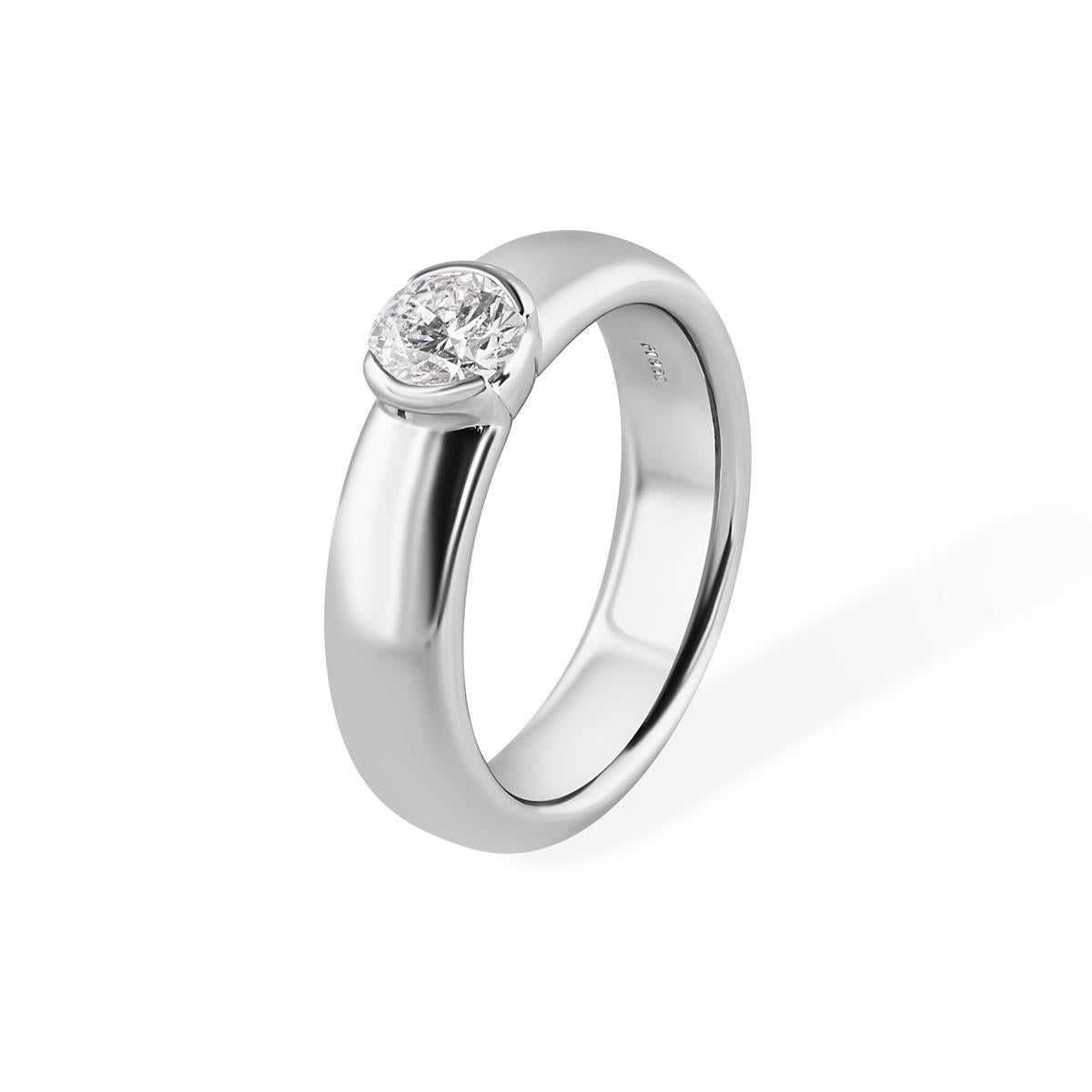 TIFFANY & Co. Bague de fiançailles Etoile en platine avec diamant de 0,57ct 6,25 Excellent état - En vente à Los Angeles, CA