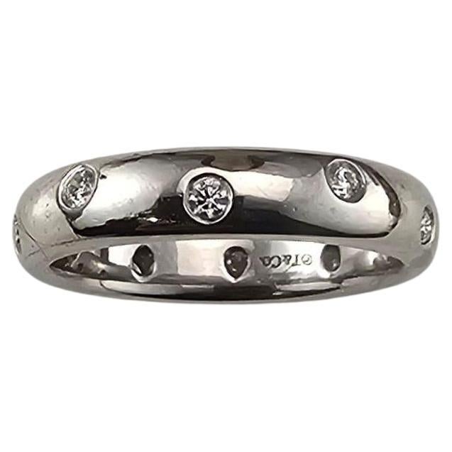 Tiffany 
Co. Anillo Etoile de platino y diamantes talla 6.25 #23875 en venta