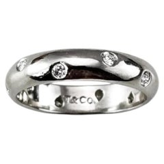 Tiffany & Co. Etoile Platin- und Diamant-Bandring, Größe 6,25 #25403