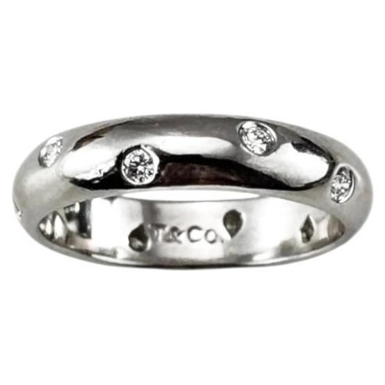 Tiffany & Co. Etoile Platinum and Diamond Band Ring Size 6.25 #25403