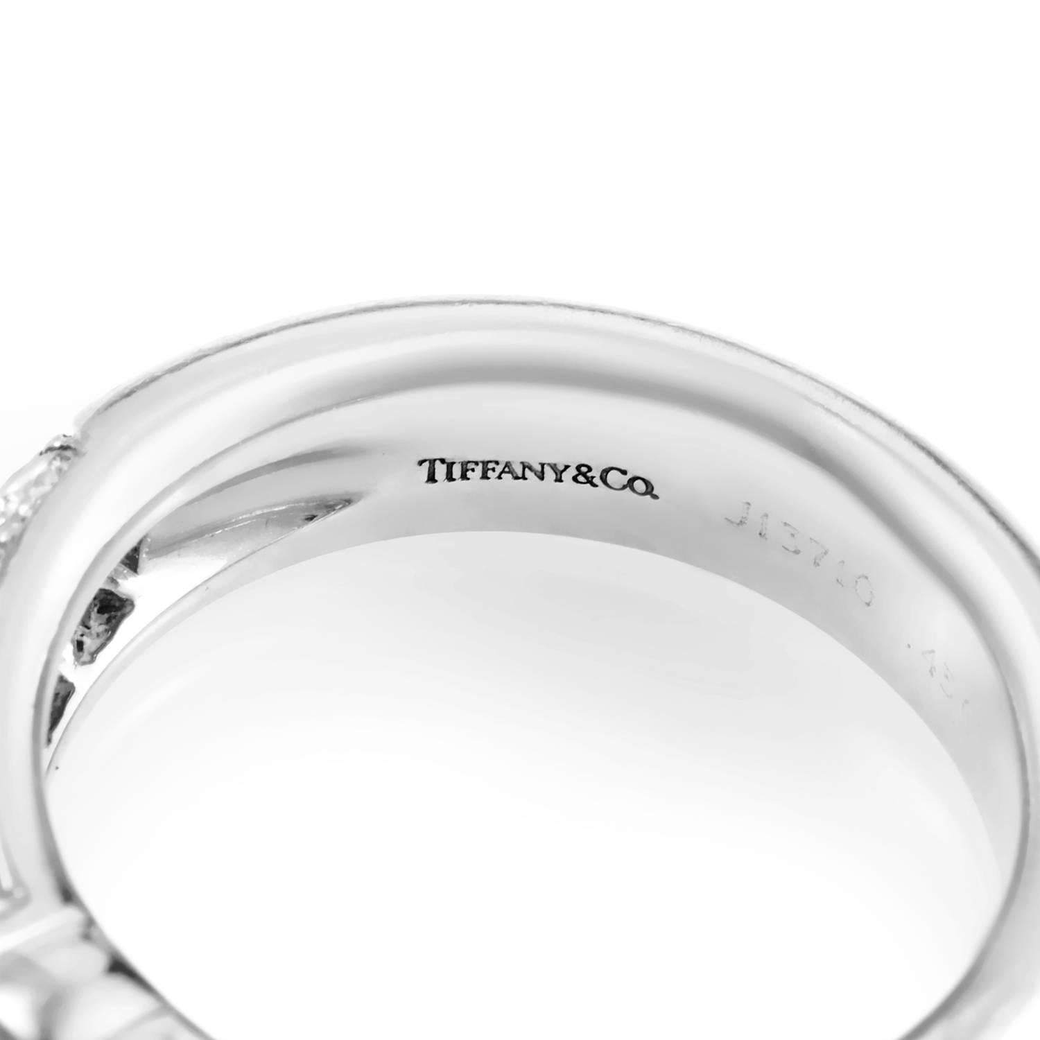 Tiffany & Co. Etoile Platinum and Diamond Engagement Ring In Excellent Condition In Southampton, PA