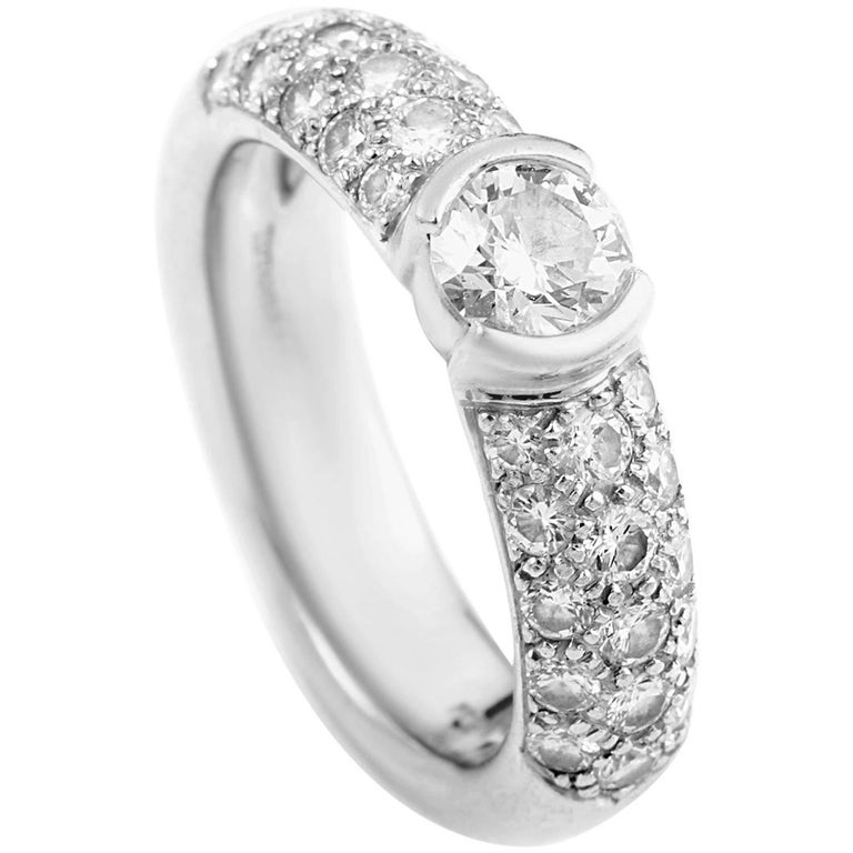 Tiffany and Co. Etoile Platinum and Diamond Engagement Ring at 1stDibs
