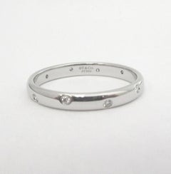 TIFFANY & Co. Etoile Platinum Diamond 3mm Band Ring 10