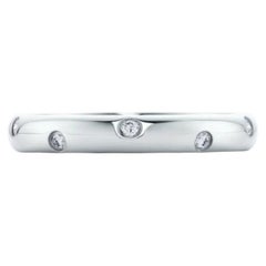 TIFFANY & Co. Etoile Platinum Diamond 3mm Band Ring 10