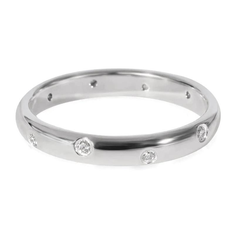 TIFFANY & Co. Etoile Platin-Diamant-Ring mit 3 mm Bandring 10,5 im Zustand „Hervorragend“ in Los Angeles, CA