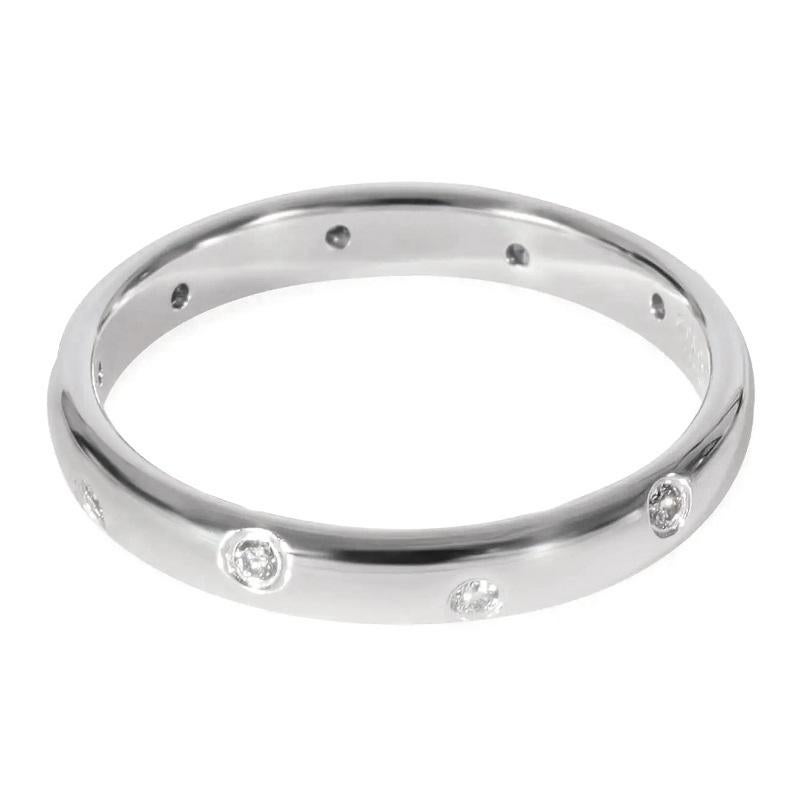 TIFFANY & Co. Etoile Platin-Diamant-Ring mit 3 mm Bandring 10,5 für Damen oder Herren