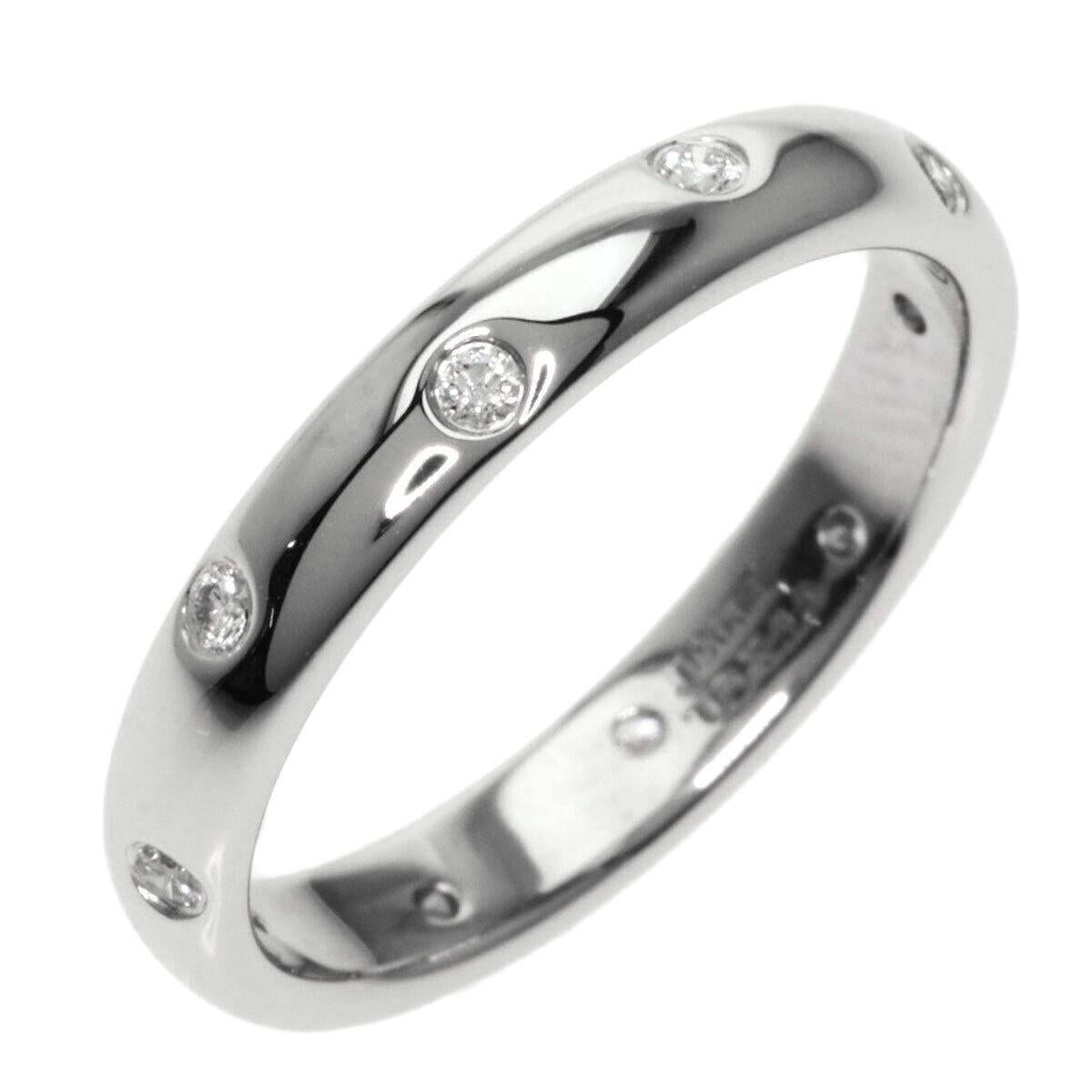Taille ronde TIFFANY & Co. Etoile, bague à anneau de 3 mm en platine et diamants 4,5 en vente