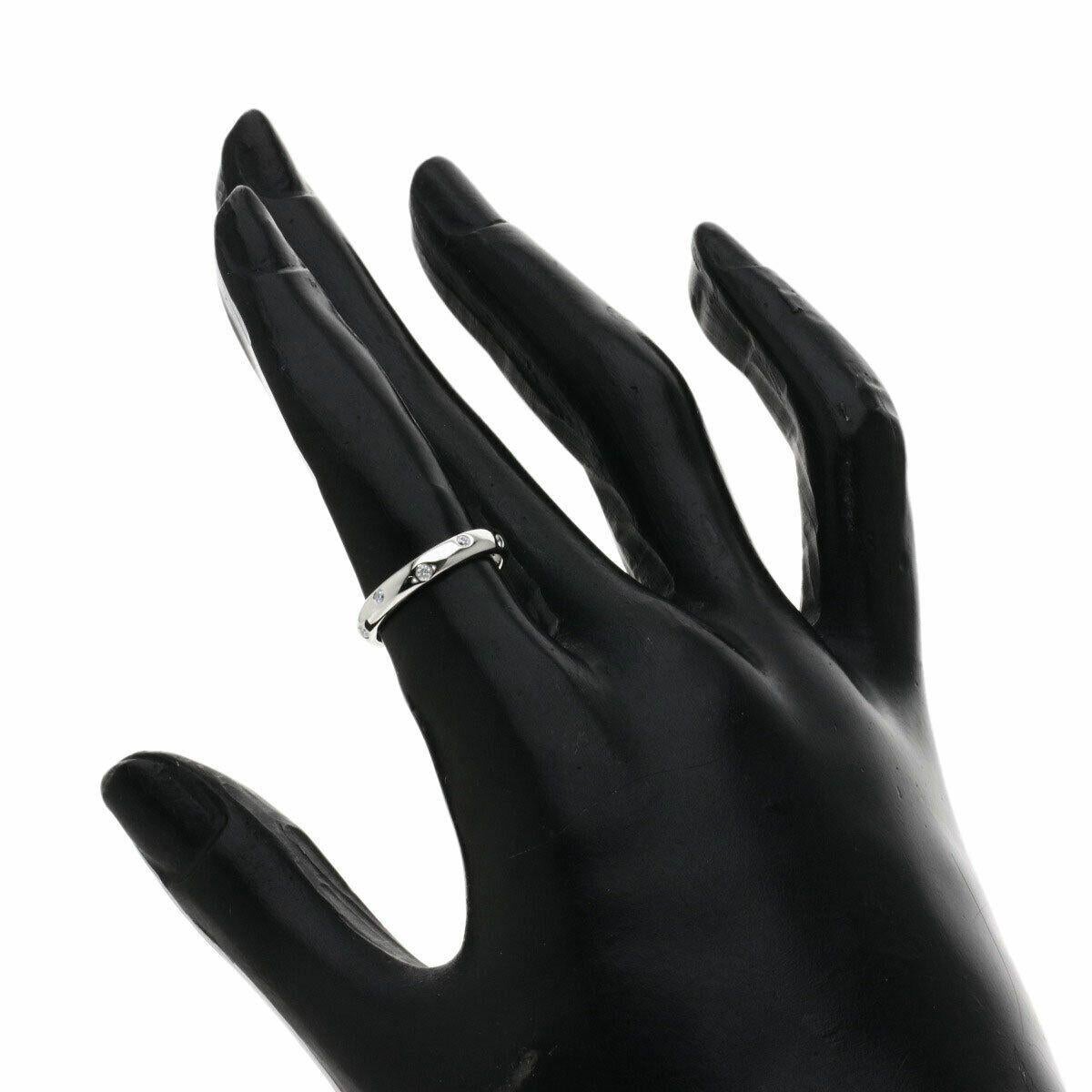 TIFFANY & Co. Etoile, bague à anneau de 3 mm en platine et diamants 4,5 Pour femmes en vente