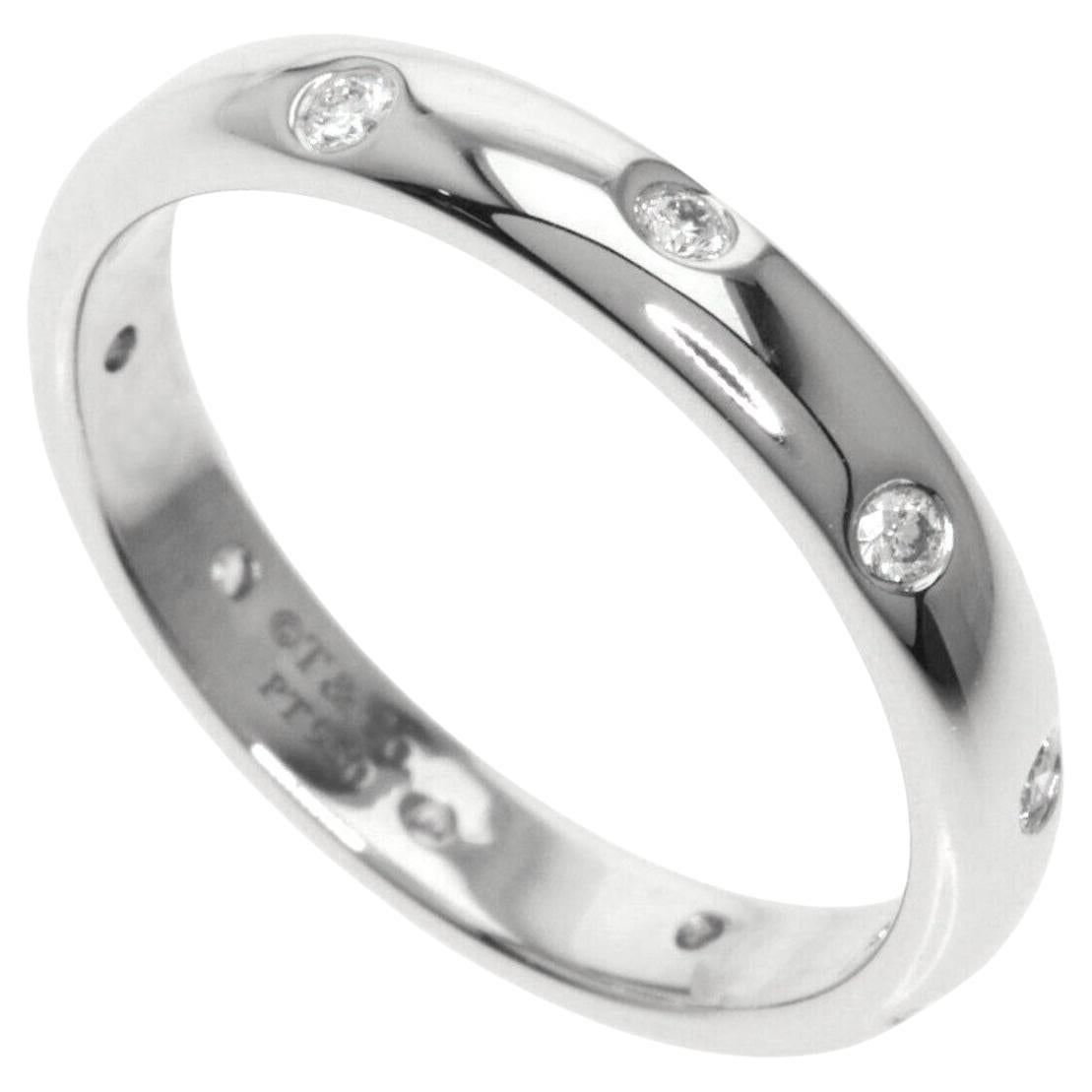TIFFANY & Co. Etoile, bague à anneau de 3 mm en platine et diamants 4,5