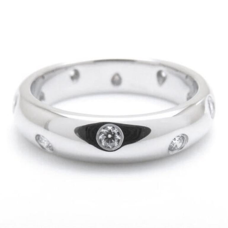 Round Cut TIFFANY & Co. Etoile Platinum Diamond 4mm Band Ring 4 For Sale