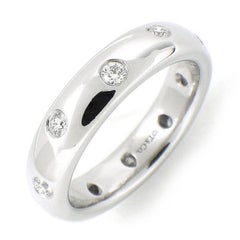 TIFFANY & Co. Etoile Platinum Diamond 4mm Band Ring 4.5