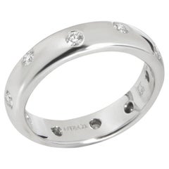 TIFFANY & Co. Etoile Platinum Diamond 4mm Band Ring 4.5