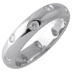 TIFFANY & Co. Etoile Platinum Diamond 4mm Band Ring 5 New