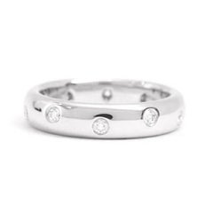 TIFFANY & Co. Etoile Platinum Diamond 4mm Band Ring 5 New