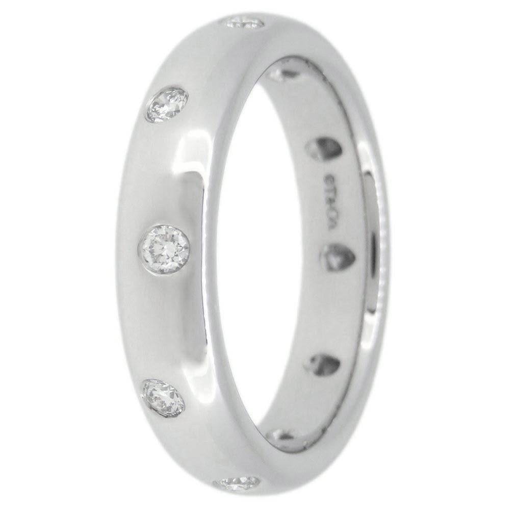 Women's TIFFANY & Co. Etoile Platinum Diamond 4mm Band Ring 5 New For Sale