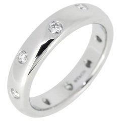 TIFFANY & Co. Etoile, bague à anneau de 4 mm en platine et diamants 5, neuve