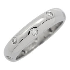 TIFFANY & Co. Etoile Platinum Diamond 4mm Band Ring 5.5