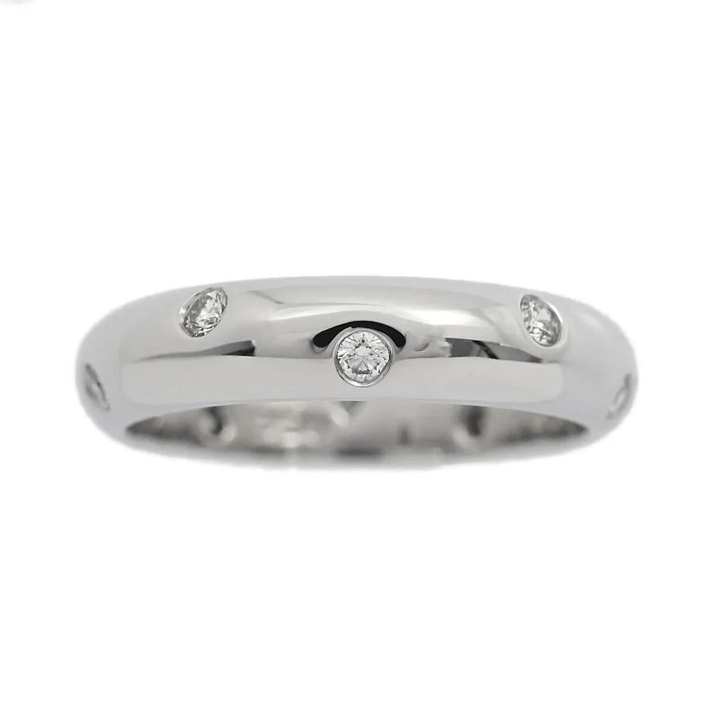 TIFFANY & Co. Etoile Platin-Diamant-Ring mit 4 mm Band 5,5 (Rundschliff) im Angebot