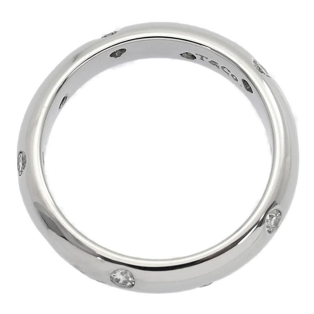 Women's TIFFANY & Co. Etoile Platinum Diamond 4mm Band Ring 5.5 For Sale