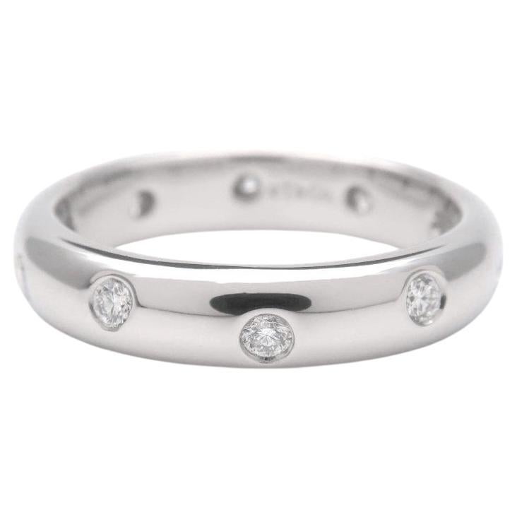 TIFFANY & Co. Etoile Platin-Diamant-Ring mit 4 mm Band 5,5