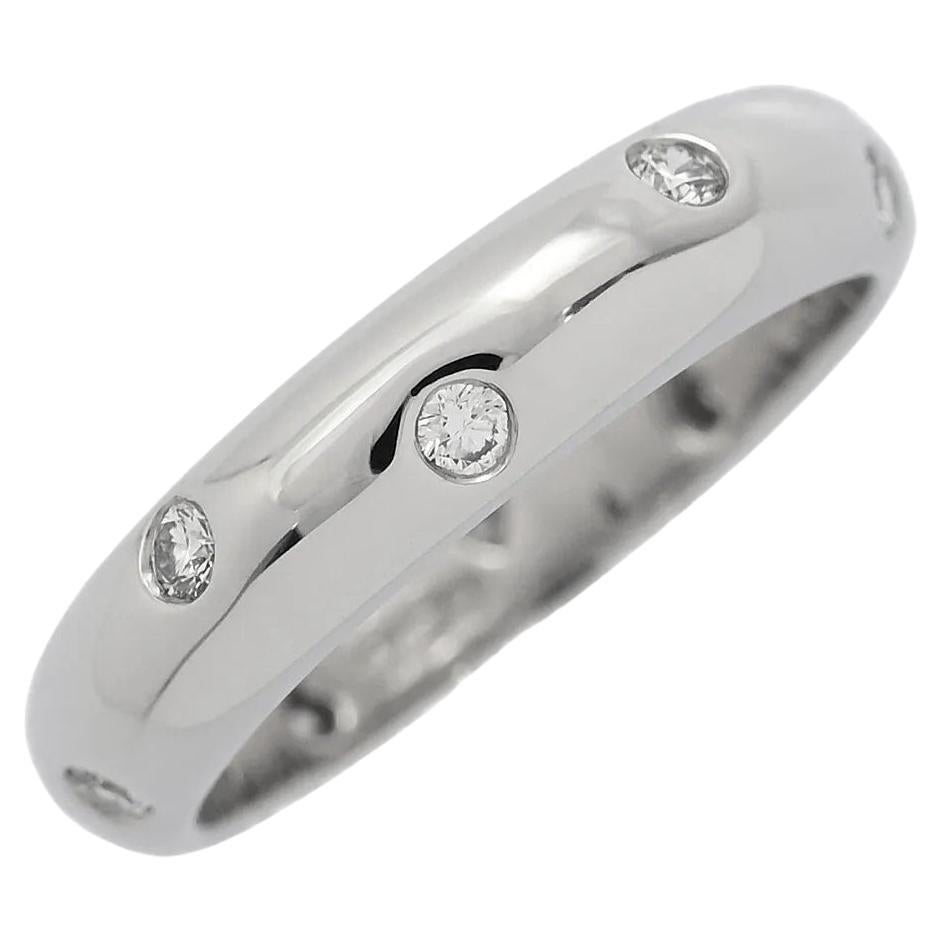 TIFFANY & Co. Etoile Platinum Diamond 4mm Band Ring 5.5 For Sale