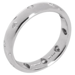 TIFFANY & Co. Etoile Platinum Diamond 4mm Band Ring 5.5