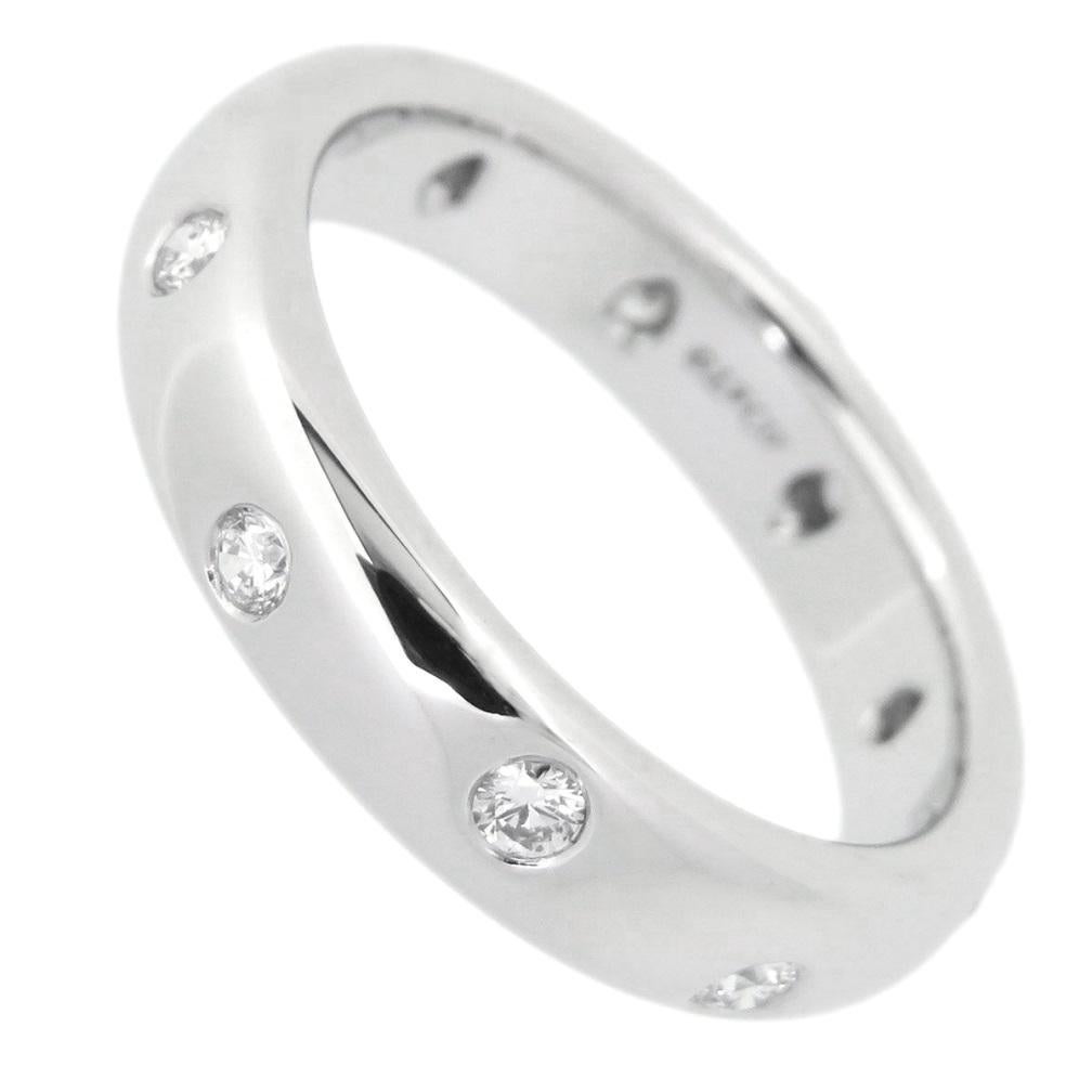 TIFFANY & Co. Etoile Platinum Diamond 4mm Band Ring 5.5 New In New Condition For Sale In Los Angeles, CA