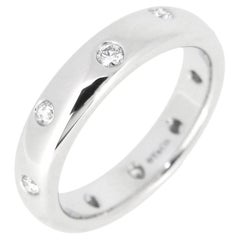 TIFFANY & Co. Etoile Platinum Diamond 4mm Band Ring 5.5 New