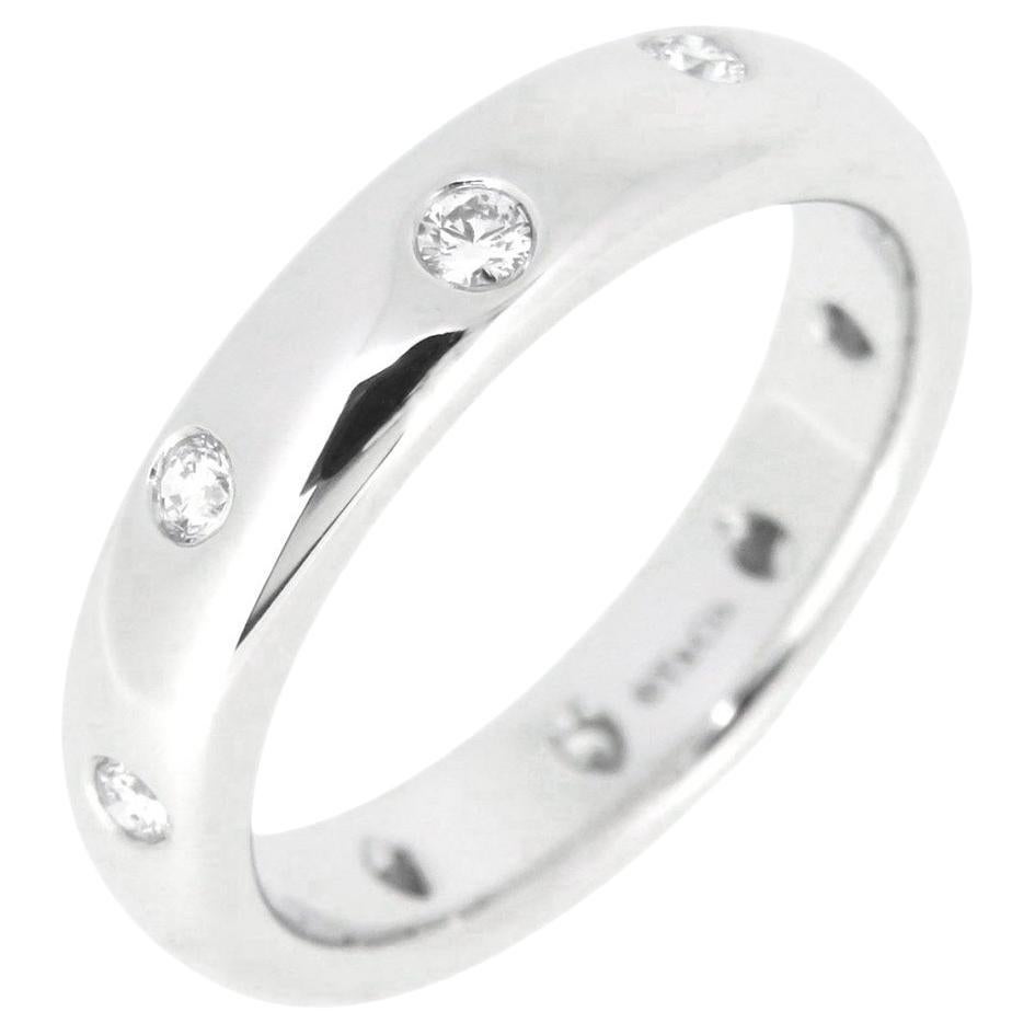 TIFFANY & Co. Etoile, bague à anneau de 4 mm en platine et diamants 5,5, neuve en vente