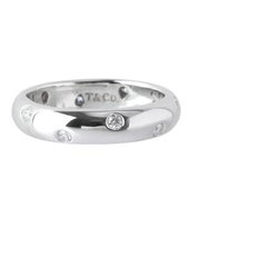 TIFFANY & Co. Etoile Platinum Diamond 4mm Band Ring 6