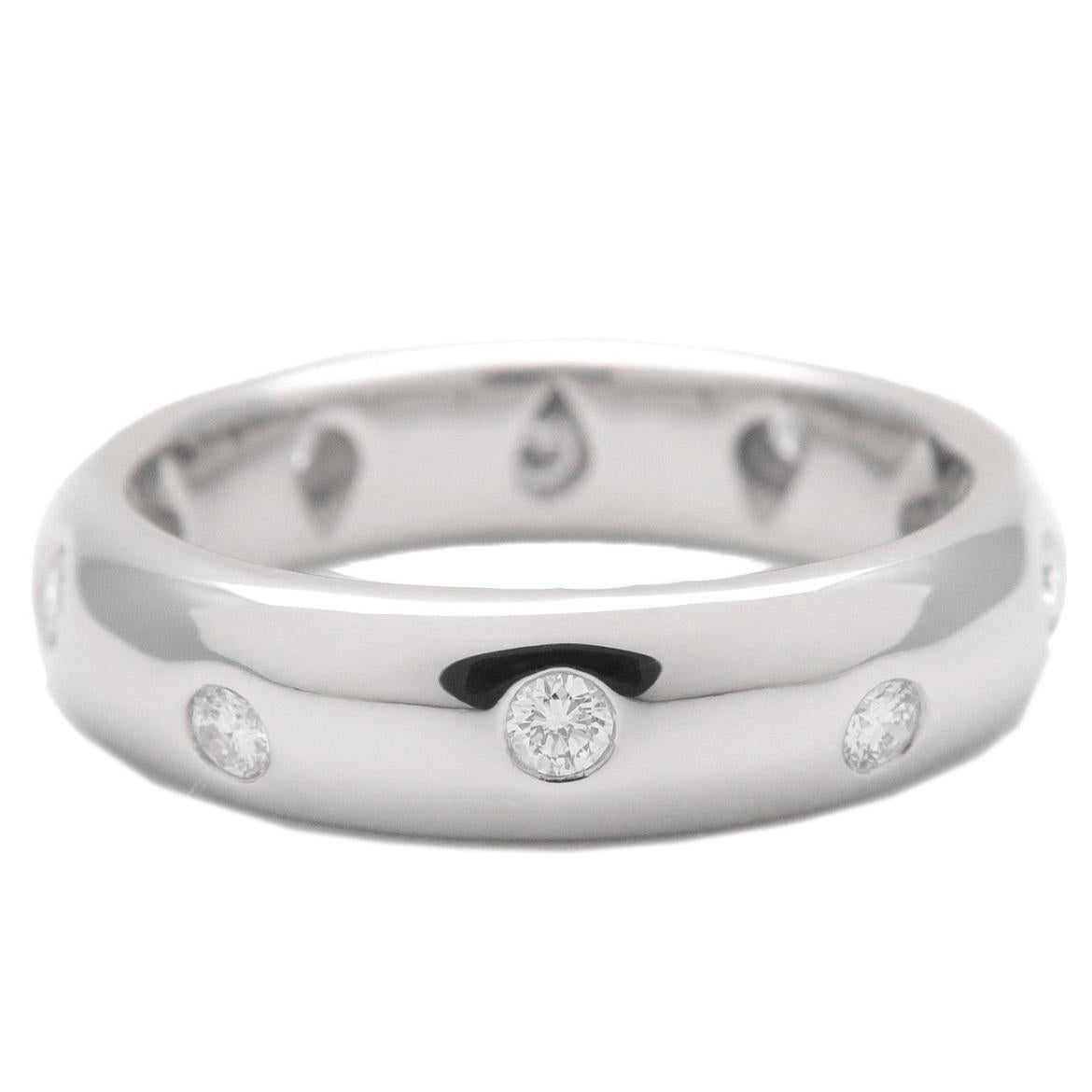 Round Cut TIFFANY & Co. Etoile Platinum Diamond 4mm Band Ring 6 For Sale