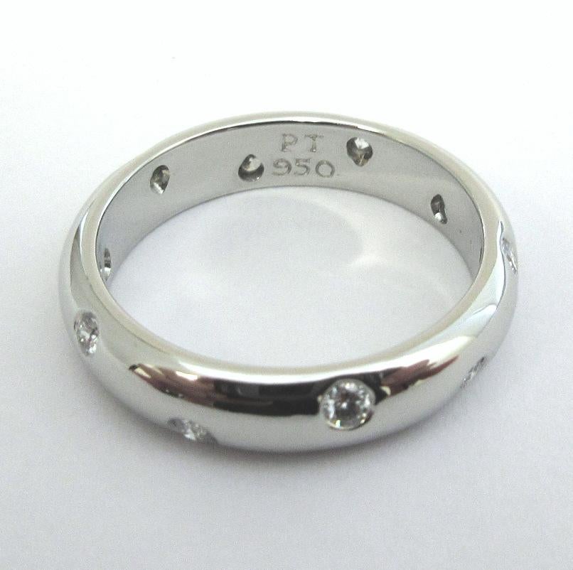 Women's TIFFANY & Co. Etoile Platinum Diamond 4mm Band Ring 6 For Sale