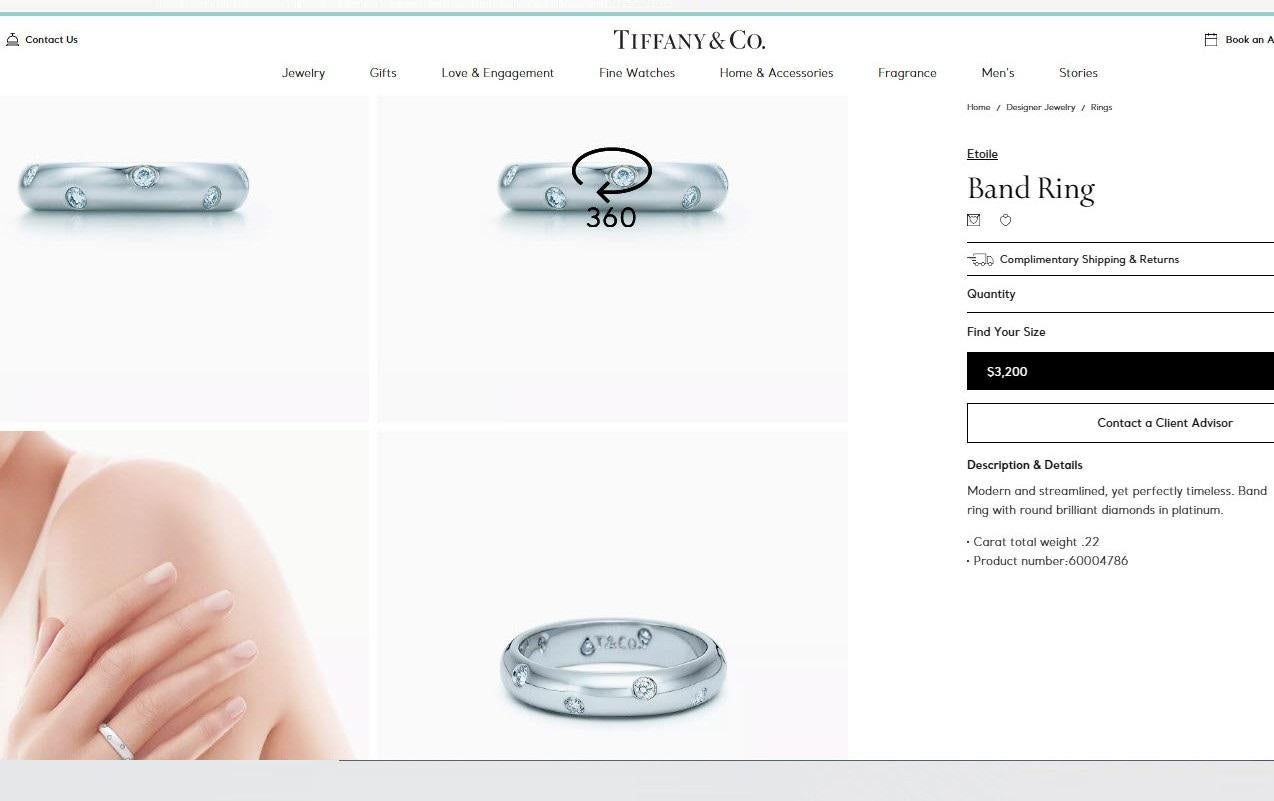 TIFFANY & Co. Platinum 4mm Etoile Diamond Band Ring 6 For Sale 1