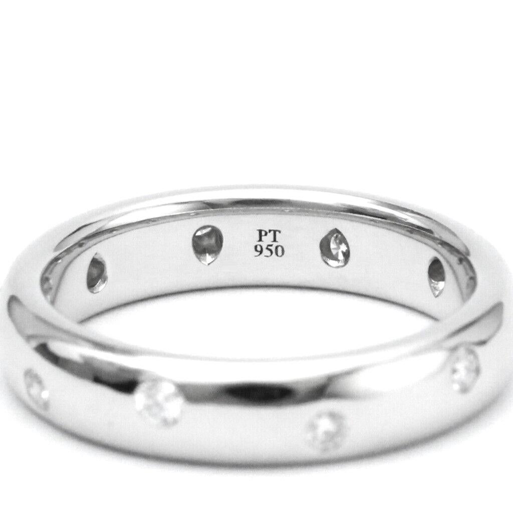 TIFFANY & Co. Etoile Platinum Diamond 4mm Band Ring 6 For Sale 1