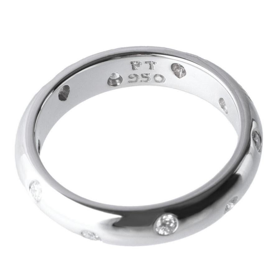 TIFFANY & Co. Etoile Platinum Diamond 4mm Band Ring 6 For Sale 1