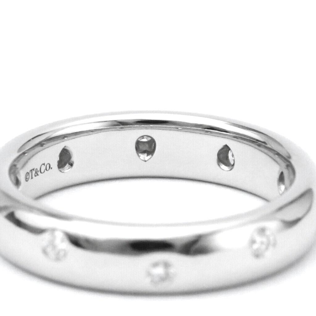 TIFFANY & Co. Etoile Platinum Diamond 4mm Band Ring 6 For Sale 2