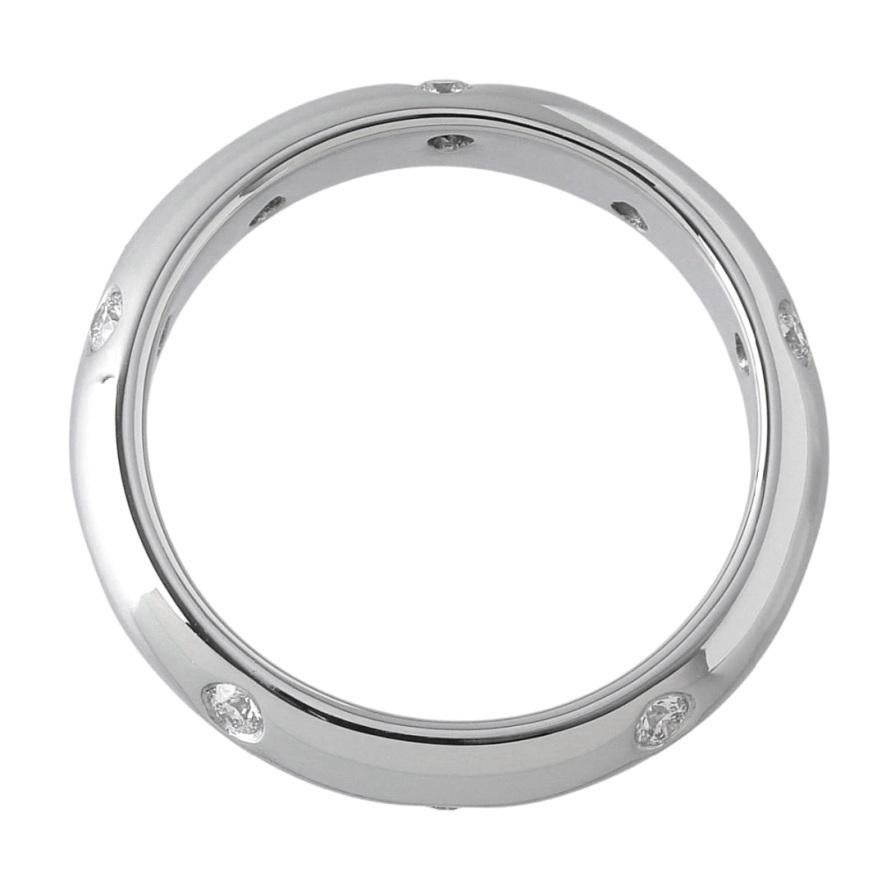 TIFFANY & Co. Etoile Platinum Diamond 4mm Band Ring 6 For Sale 2