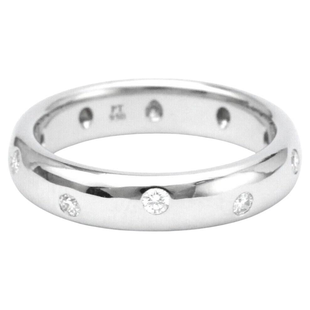 TIFFANY & Co. Etoile Platinum Diamond 4mm Band Ring 6