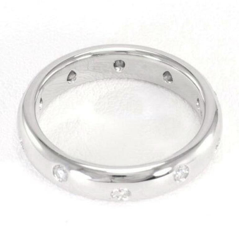 Taille ronde TIFFANY & Co. Etoile, bague à anneau de 4 mm en platine et diamants 6,5 en vente