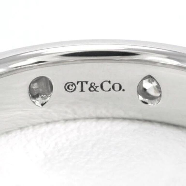 TIFFANY & Co. Etoile, bague à anneau de 4 mm en platine et diamants 6,5 Neuf - En vente à Los Angeles, CA