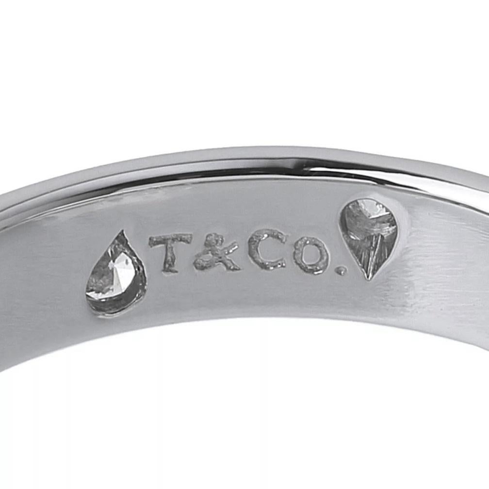 TIFFANY & Co. Etoile Platinum Diamond 4mm Band Ring 6.5 For Sale 2