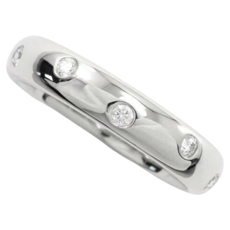 TIFFANY & Co. Etoile, bague à anneau de 4 mm en platine et diamants 6,5 en vente