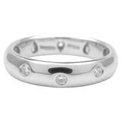 TIFFANY & Co. Etoile Platinum Diamond 4mm Band Ring 6.5