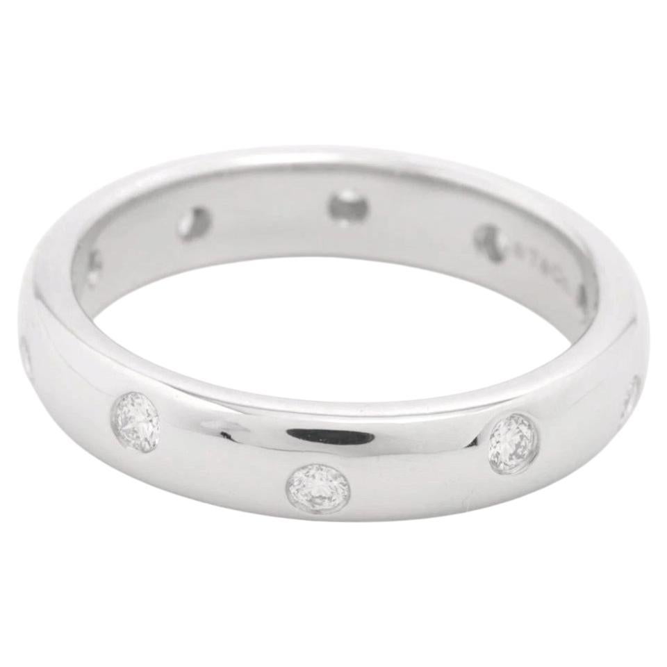 TIFFANY & Co. Etoile Platinum Diamond 4mm Band Ring 6.5 New