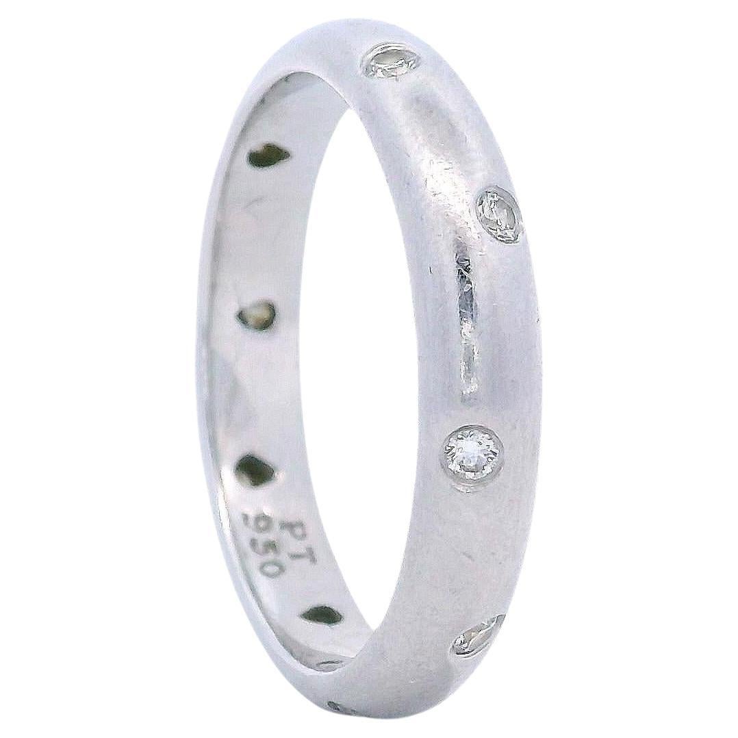 TIFFANY
Co. Etoile Platinum Diamond 4mm Band Ring 6.75